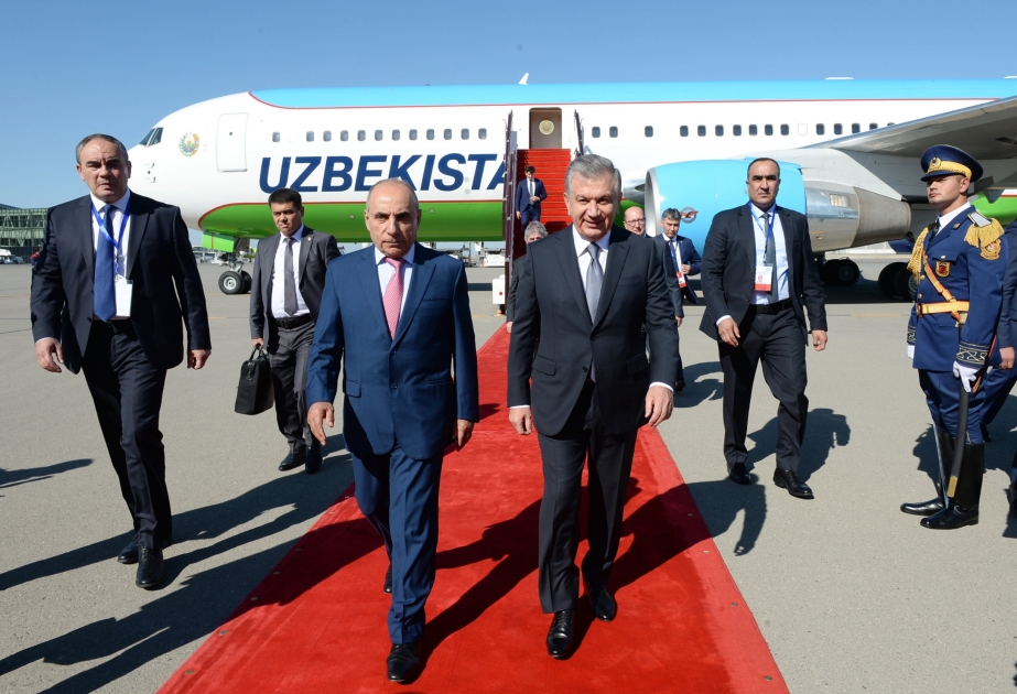 Özbəkistan Prezidenti Şavkat Mirziyoyev Azərbaycana səfərə gəlib