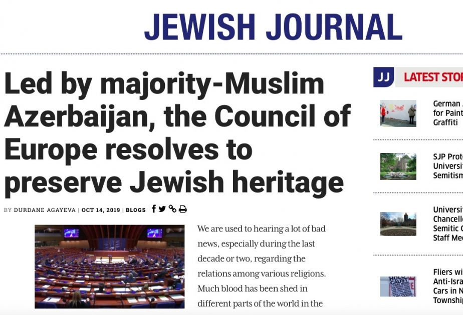 “Jewish Journal”: Avropa Şurası Azərbaycanın sədrliyi altında yəhudi irsi abidələrinin qorunmasına dair qətnamə qəbul edib