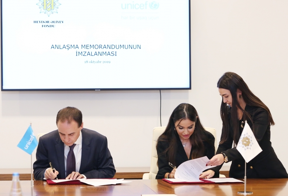 Heydar Aliyev Foundation, UNICEF sign MoU