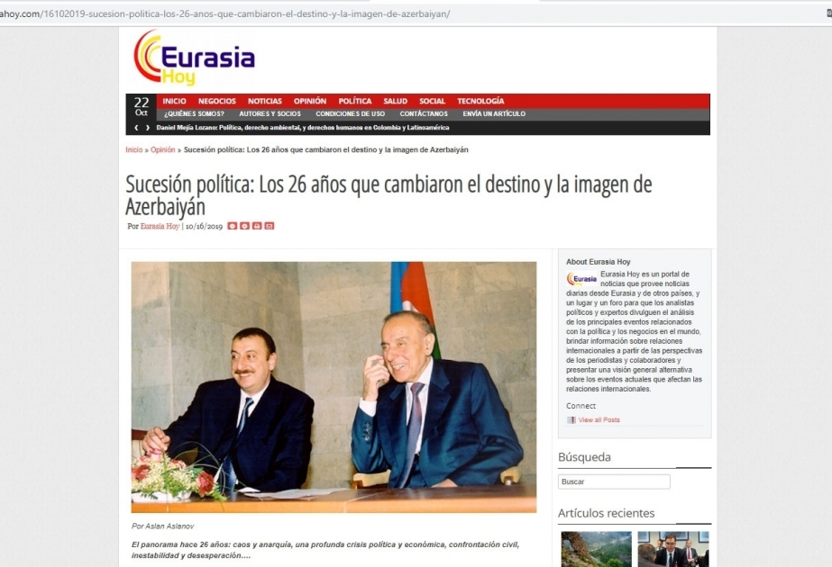 Un article analytique du président du Conseil d’administration de l’AZERTAC sous les projecteurs des médias mondiaux