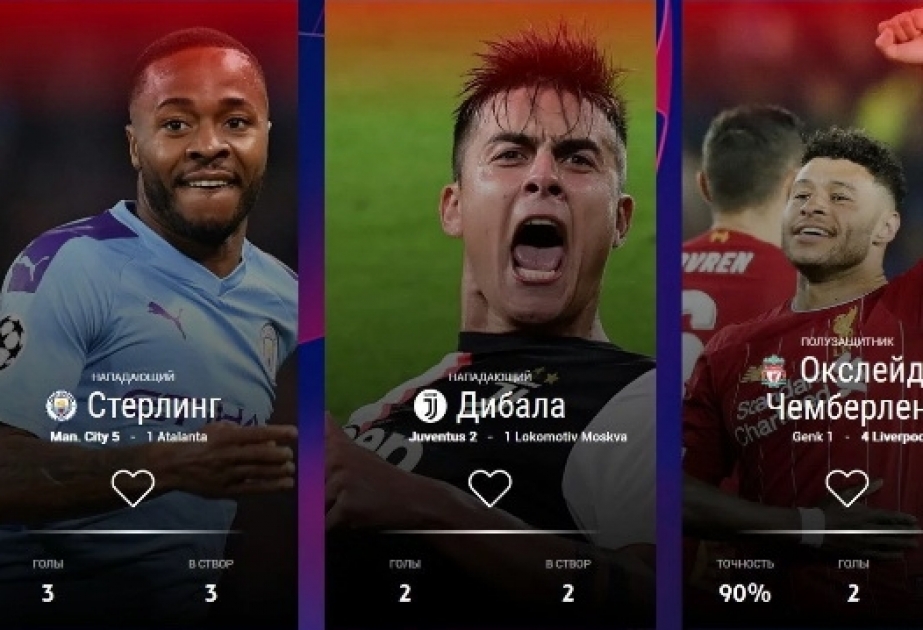 УЕФА назвал кандидатов на звание лучшего игрока 3-го тура Лиги чемпионов