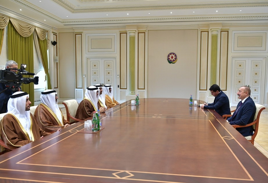 Ilham Aliyev recibió a una delegación encabezada por el Ministro de Estado de Asuntos Exteriores de los Emiratos Árabes Unidos