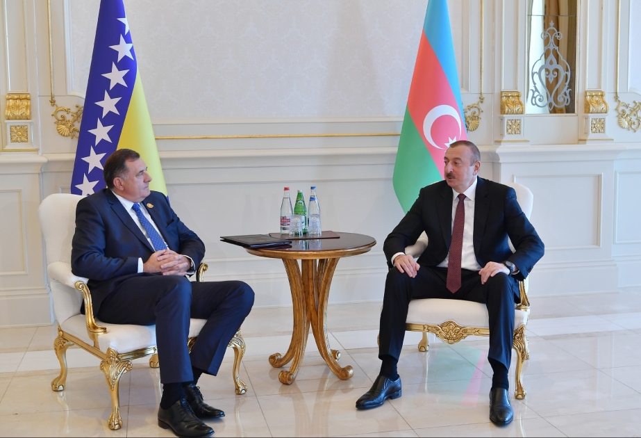 Prezident İlham Əliyev Bosniya və Herseqovinanın Rəyasət Heyətinin Sədri Milorad Dodik ilə görüşübYENİLƏNİB VİDEO