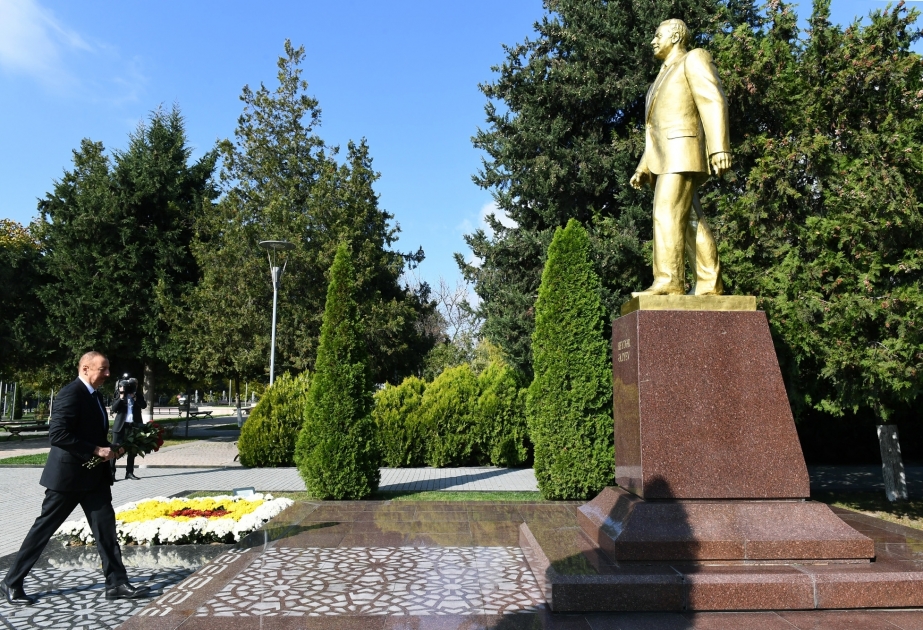 President Ilham Aliyev arrived in Gabala district for visit VIDEO