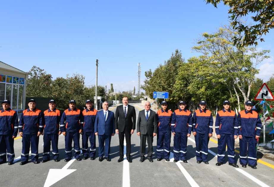 President Ilham Aliyev inaugurated newly reconstructed Golgati-Dahnakhalil-Goshagovag-Arabojaghi highway in Aghdash district VIDEO