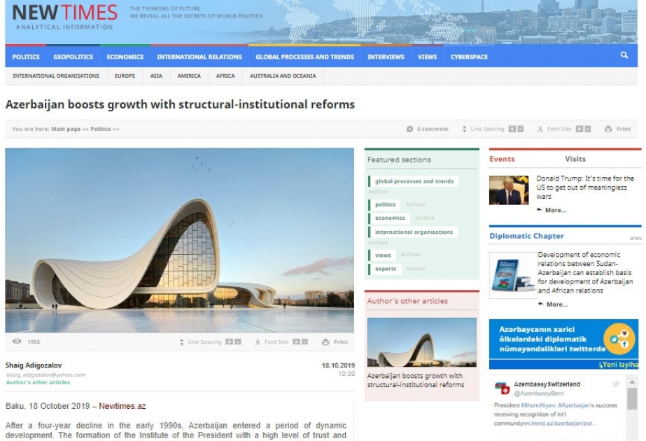Azerbaijan boosts growth with structural-institutional reforms