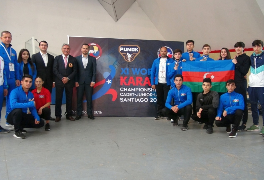 Junior Azerbaijani karate fighters bag four world medals