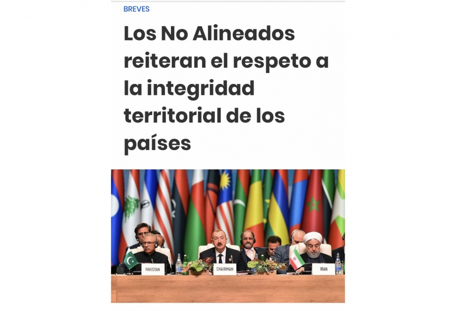 На портале «Diplomat in Spain» опубликована статья, посвященная Бакинскому саммиту Движения неприсоединения