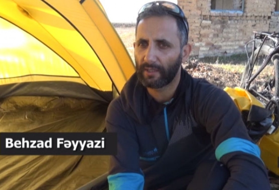İranlı səyyah velosipedlə dünya səyahətinə çıxıb VİDEO