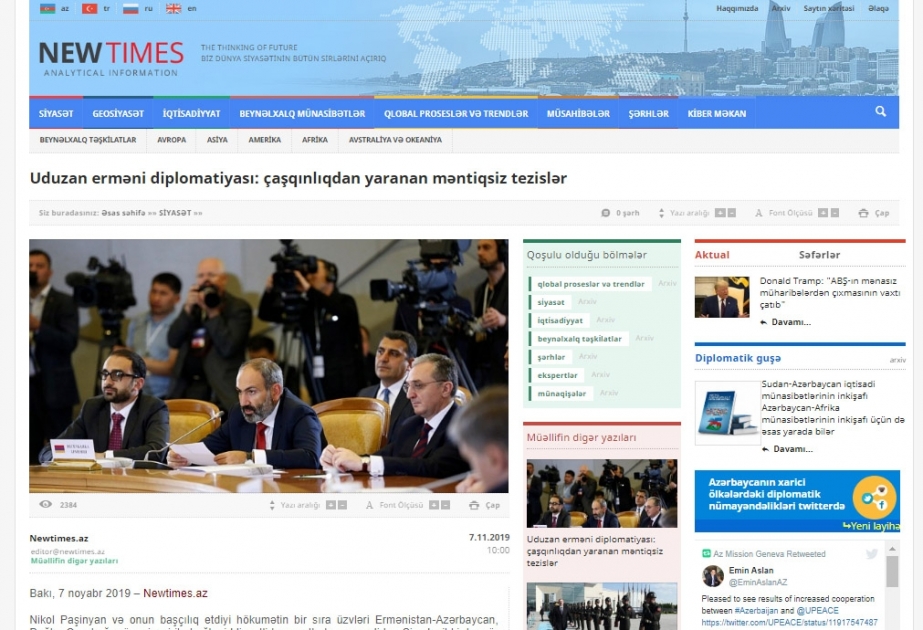 Uduzan erməni diplomatiyası: çaşqınlıqdan yaranan məntiqsiz tezislər