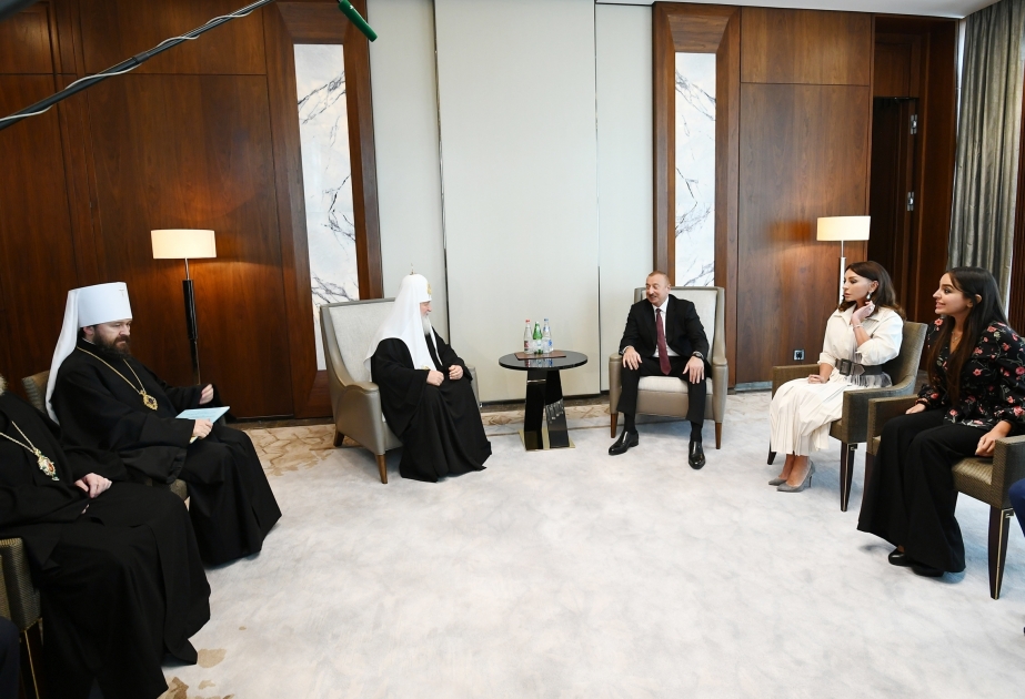 Ilham Aliyev se reunió con el Patriarca Kirill de Moscú y de toda Rusia