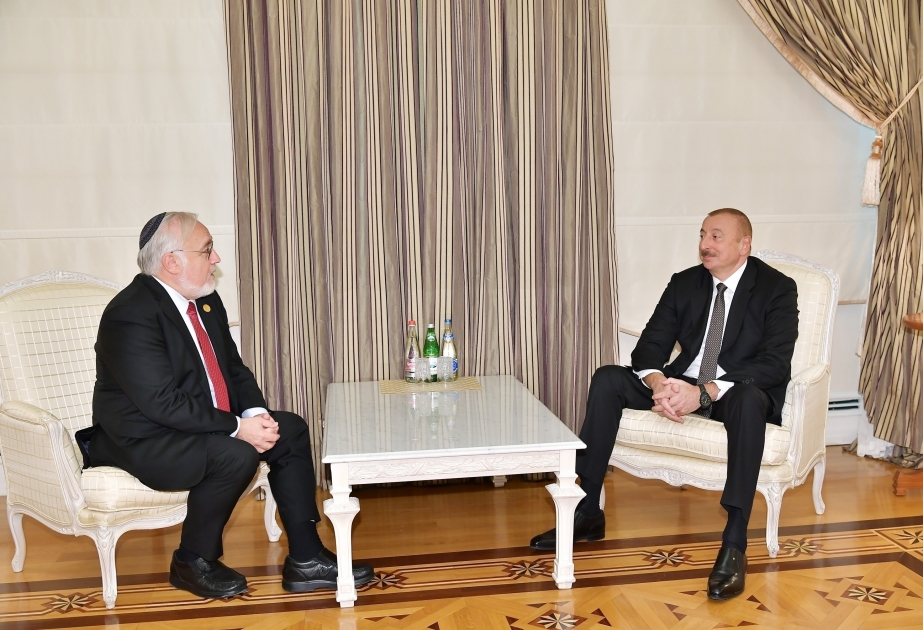 Ilham Aliyev recibió al cofundador y decano del Centro Simon Wiesenthal y presidente del Congreso de Líderes Cristianos de los Estados Unidos
