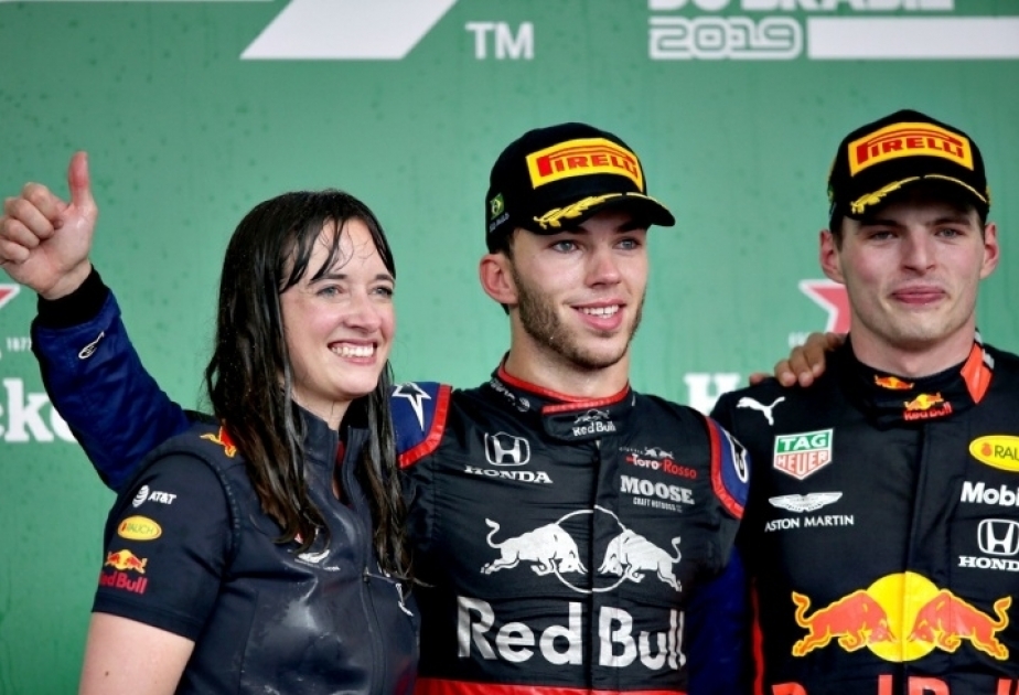 F1 Braziliya Qran-Prisinin podiumuna çempionatın tarixində ən gənc pilotlar qalxıb