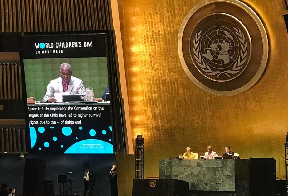 Азербайджанские дети приняли участие в сессии ООН, посвященной 30-летию Конвенции о правах ребенка