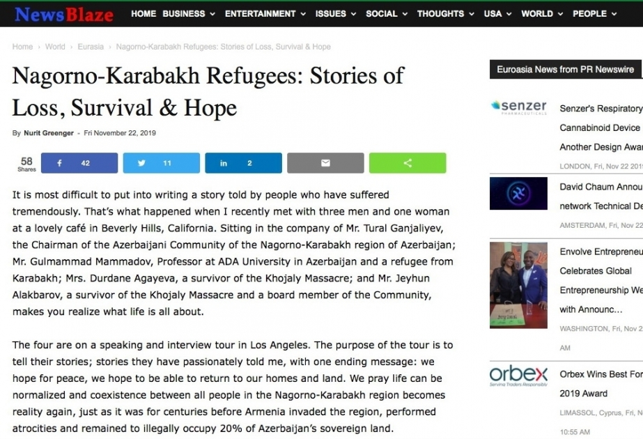 Nagorno-Karabakh Refugees: Stories of Loss, Survival & Hope