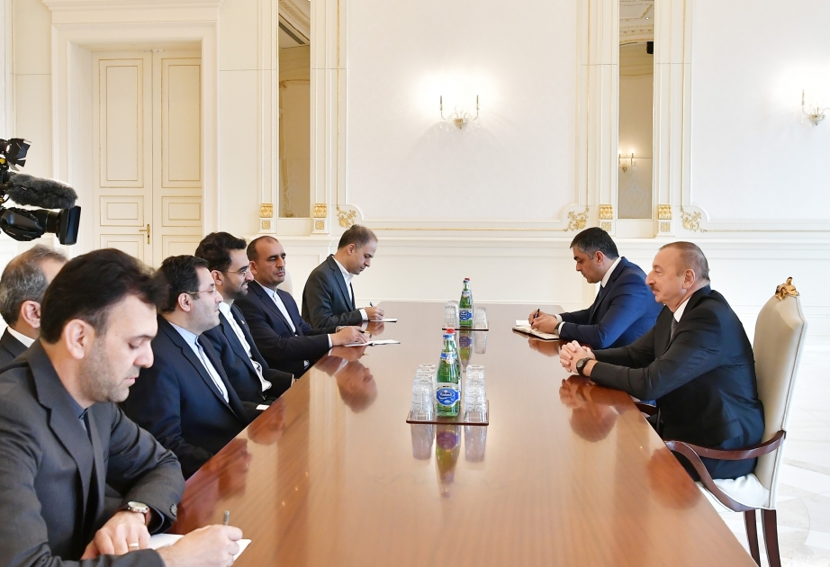 President Ilham Aliyev received delegation led by Iranian minister of information and communications technology VIDEO