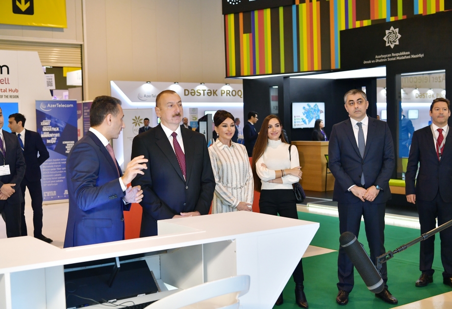 President Ilham Aliyev viewed Bakutel 2019 exhibition VIDEO
