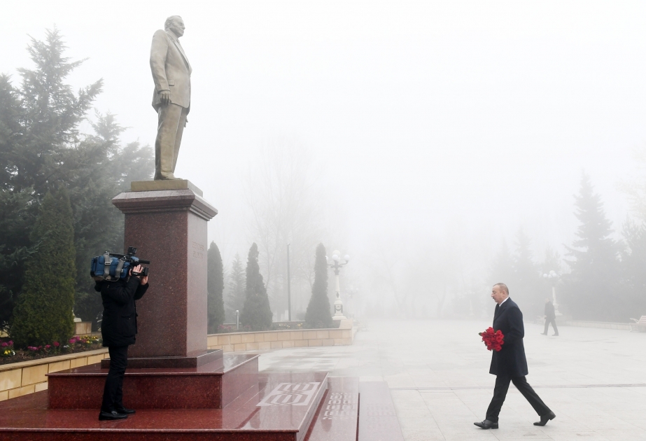 President Ilham Aliyev arrived in Shamakhi district for visit VIDEO
