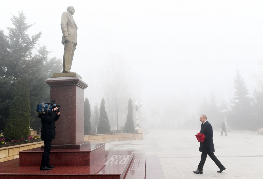 Präsident Ilham Aliyev zu Besuch in Schamachi VIDEO
