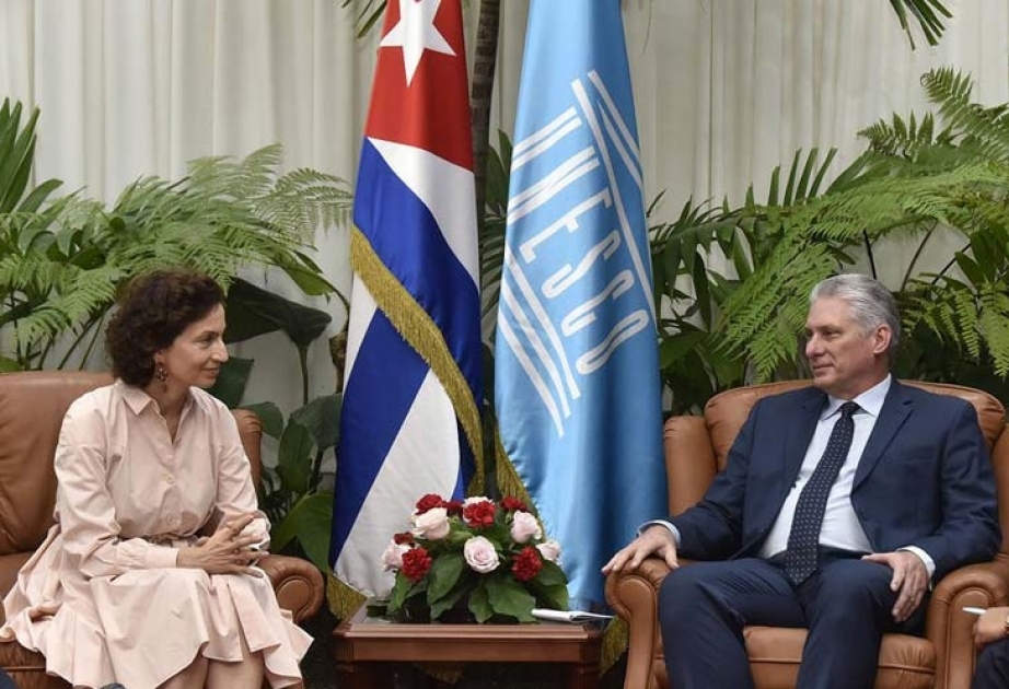 Recibió presidente de Cuba a directora general de Unesco