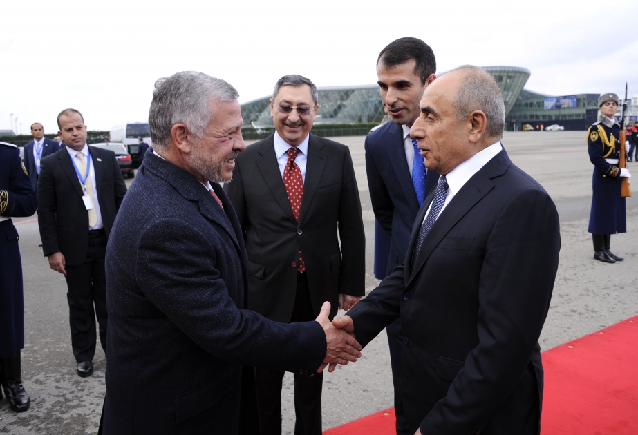 Rey de Jordania Abdalá II bin Al Hussein arribó a Azerbaiyán en visita oficial