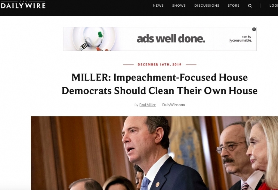 The Daily Wire о проармянских законодателях, являющихся сторонниками импичмента Президента Трампа