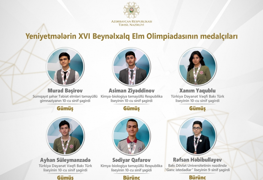 Estudiantes azerbaiyanos han ganado 6 medallas en la XVI Olimpiada Internacional de Ciencias