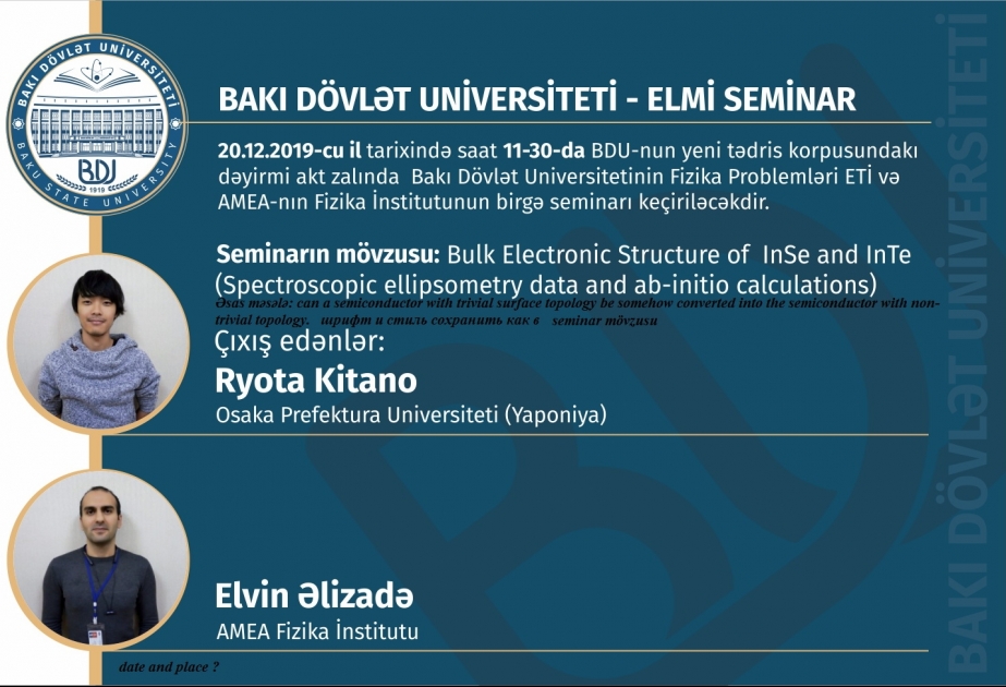 Bakı Dövlət Universiteti Fizika İnstitutu ilə birgə seminar keçirib