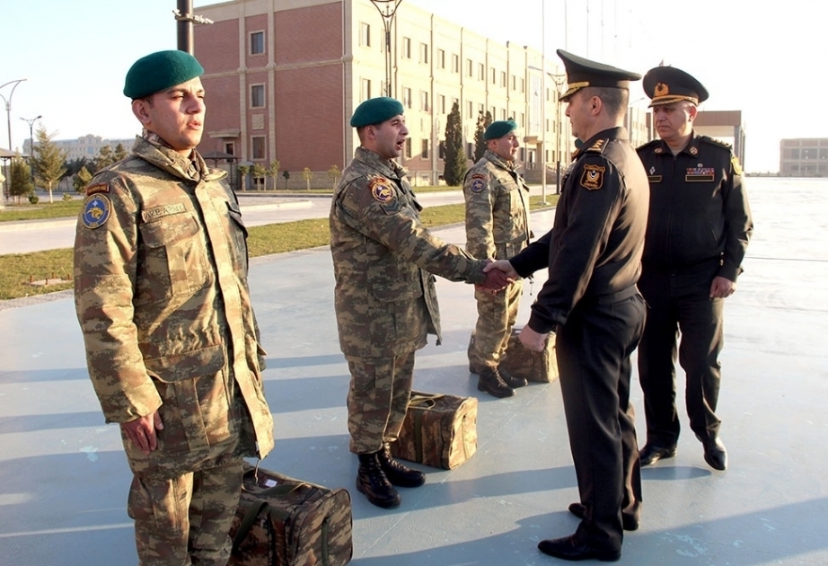 Regresó un grupo de efectivos de mantenimiento de la paz del ejército de Azerbaiyán