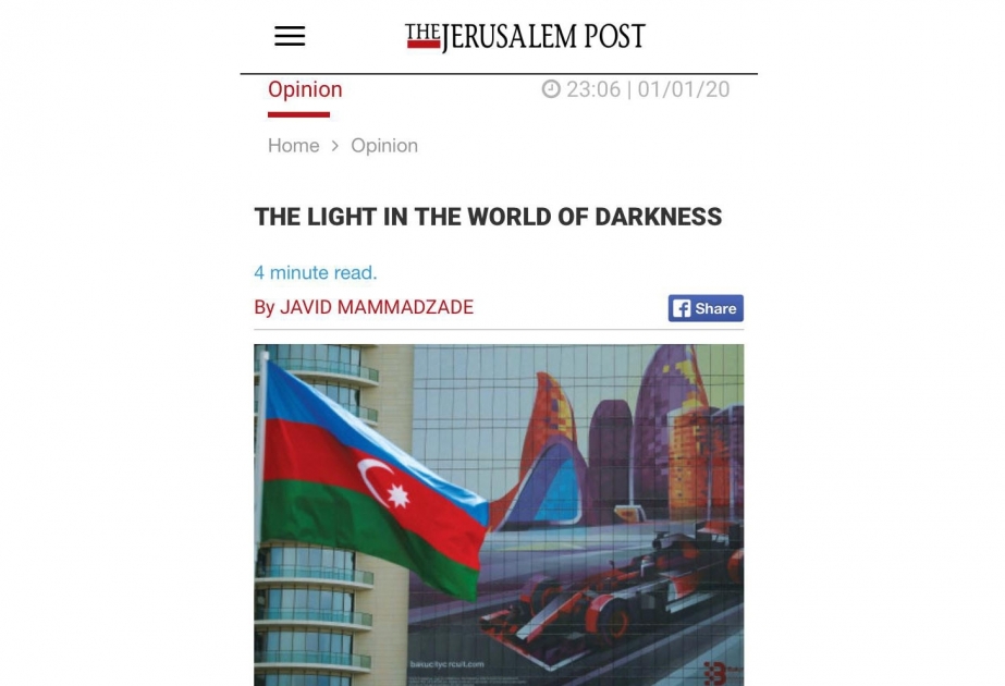 “The Jerusalem Post”: Azərbaycan-İsrail münasibətləri: zülmət dünyasında işıq