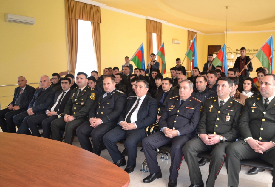 Silahlı Qüvvələr sıralarından ehtiyata buraxılmış gənclərin qarşılanma mərasimi keçirilib