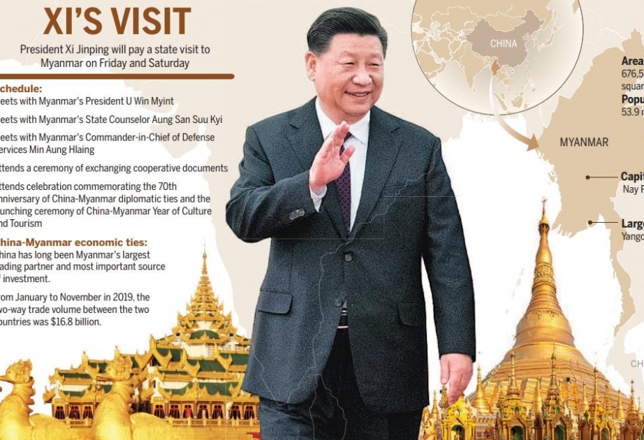 Chinese President Xi Jinping arrives in Nay Pyi Taw for state visit to Myanmar
