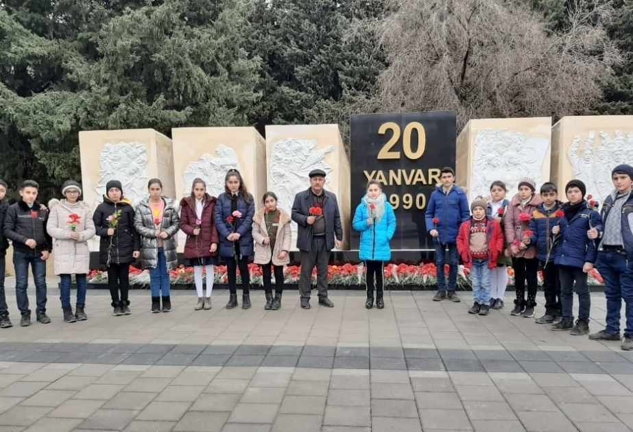 Yevlax rayonunun təhsil müəssisələrində 20 Yanvar faciəsinin ildönümü silsilə tədbirlərlə qeyd edilib
