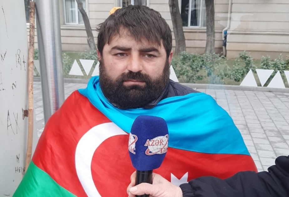 Səyyar Musayev: Şəhidlərimizin ruhuna hörmət əlaməti olaraq Şəmkirdən Bakıya piyada gəlmişəm