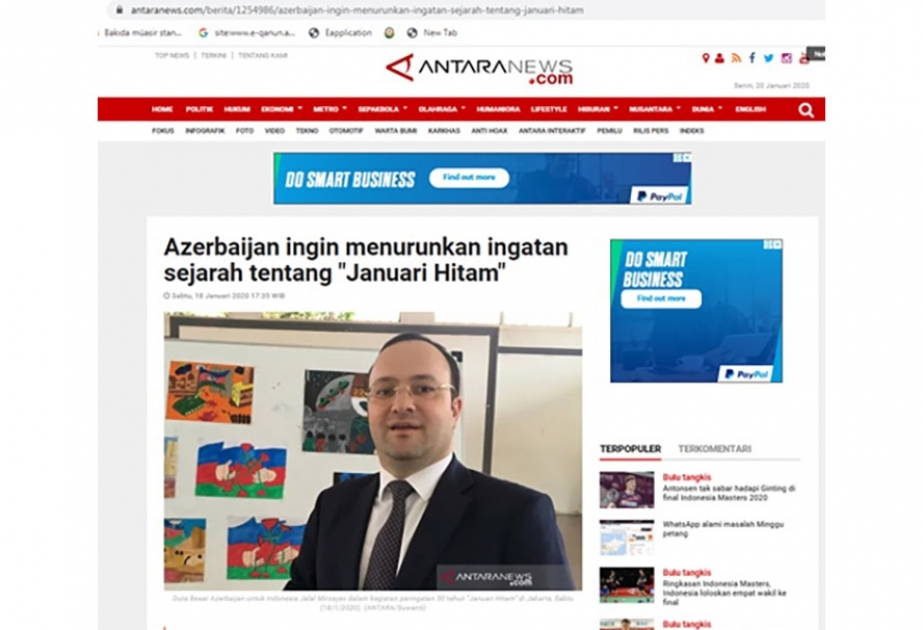 20 Yanvar faciəsinin 30-cu ildönümü İndoneziya mətbuatında geniş işıqlandırılıb
