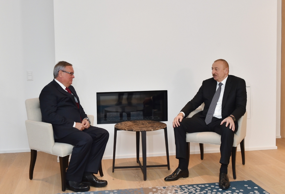 Azerbaijani President Ilham Aliyev`s working visit to Switzerland  President Ilham Aliyev met with President and Chairman of VTB Bank Management Board VIDEO