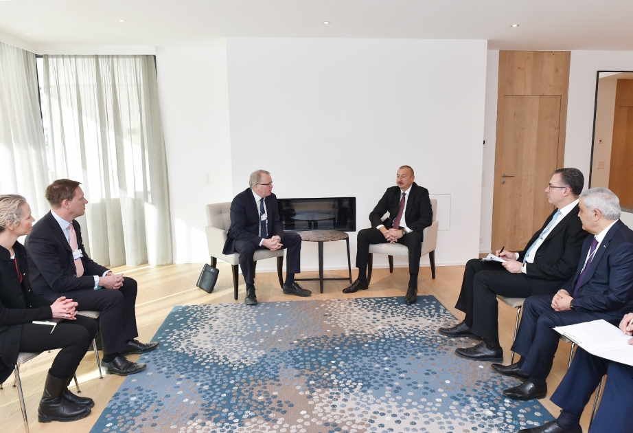 Prezident İlham Əliyev Davosda “Equinor” şirkətinin baş icraçı direktoru ilə görüşüb VİDEO