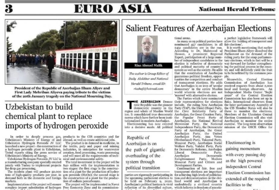 Pakistan’s newspaper publishes article on Azerbaijan’s upcoming parliamentary elections