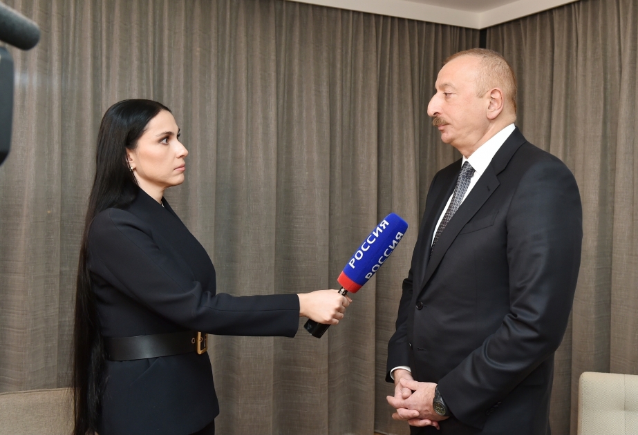 الرئيس إلهام علييف يدلي بحديث صحفي لقناة روسيا 24