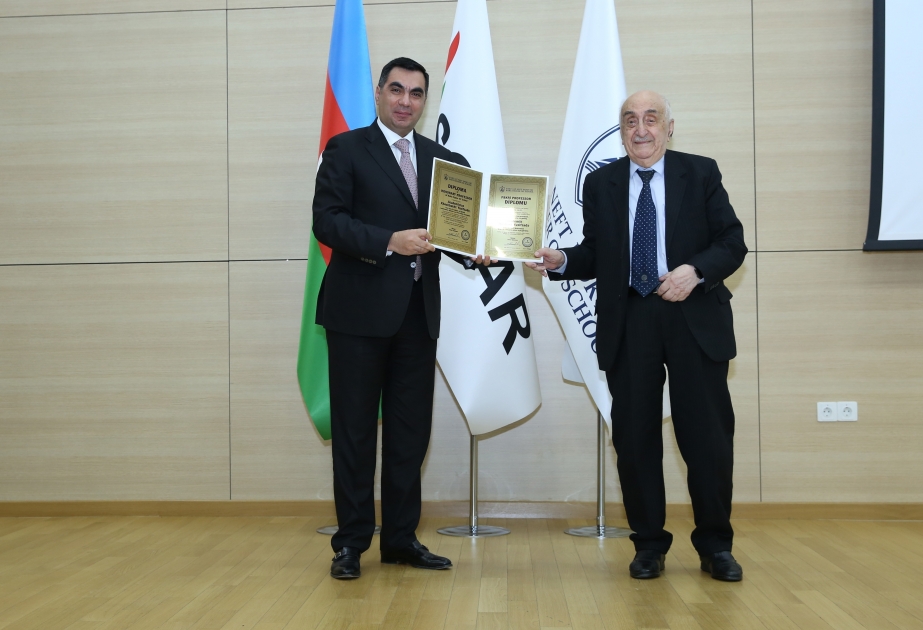 SOCAR's First Vice-President Khoshbakht Yusifzade awarded diploma of Honorary Professor of Baku Higher Oil School