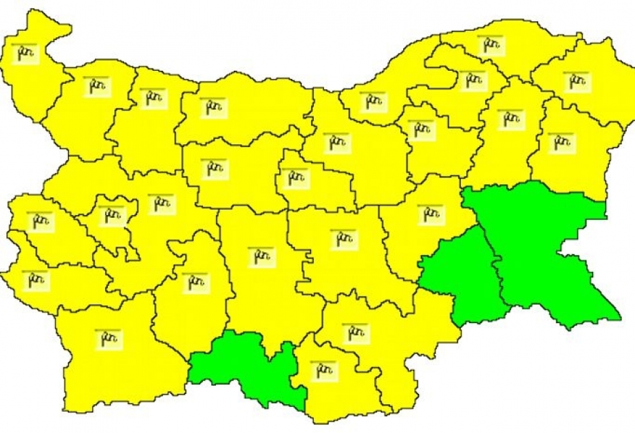 Bolqarıstanın 25 bölgəsində “sarı” təhlükə kodu elan olunub