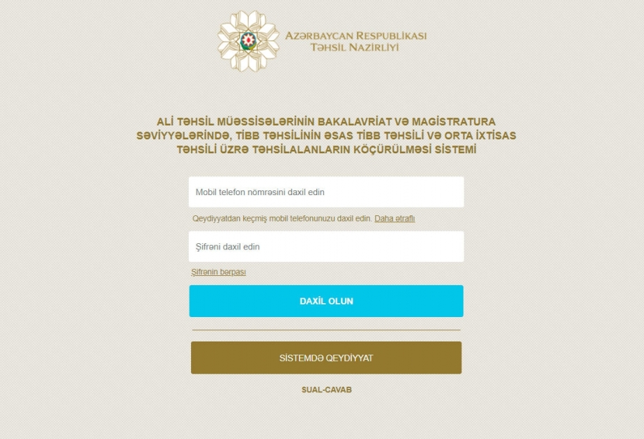 Təhsil Nazirliyi: 3 min 83 tələbə köçürülmək üçün müraciət edib