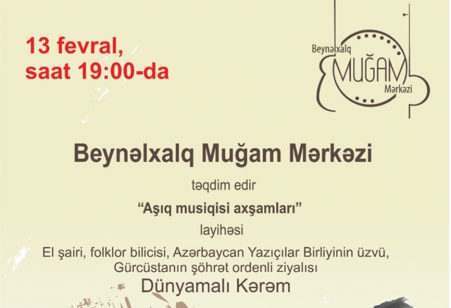 Muğam Mərkəzində Dünyamalı Kərəmin 100 illik yubileyi qeyd olunacaq