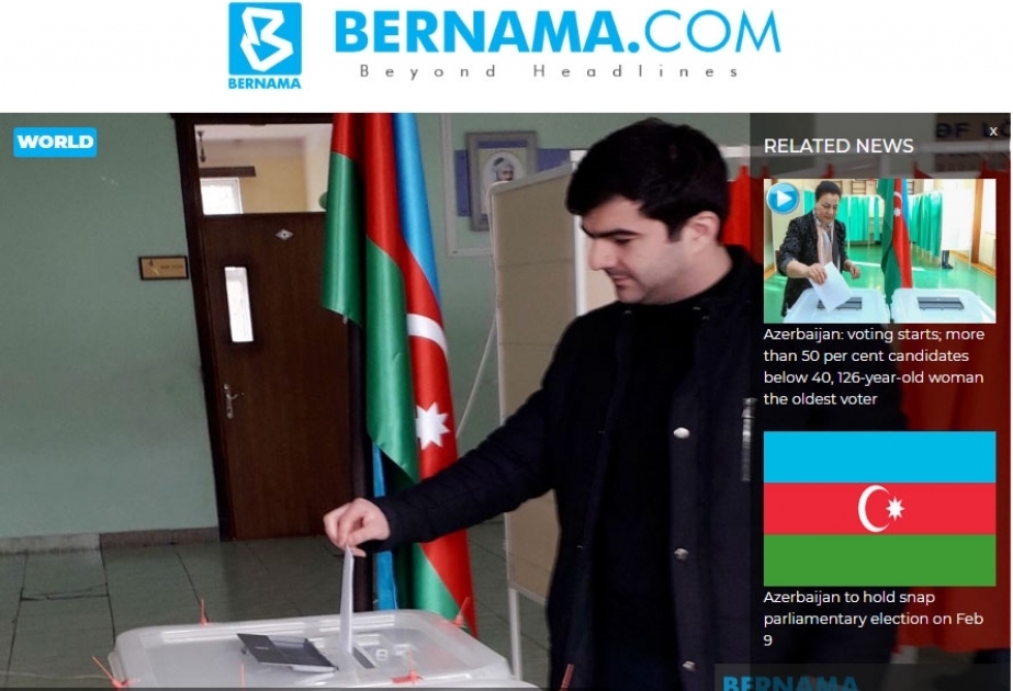 Bernama agentliyi: Beynəlxalq müşahidəçilər Azərbaycanda parlament seçkilərinin demokratik xarakterini alqışlayırlar