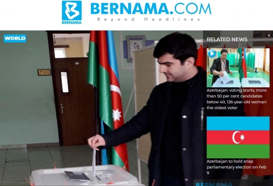 Bernama News Agency: International observers hail democratic nature of Azerbaijan's parliamentary election