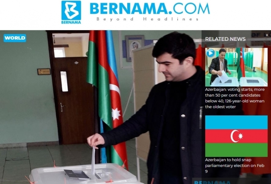 Agencia de Noticias Bernama: Los observadores internacionales aclaman el carácter democrático de las elecciones parlamentarias de Azerbaiyán