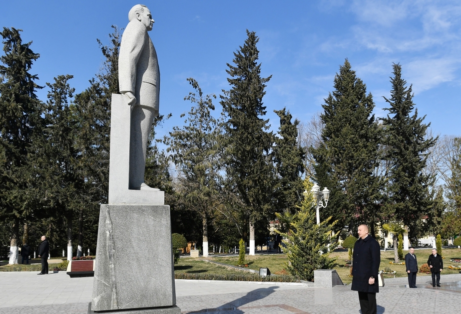 President Ilham Aliyev arrived in Kurdamir district for visit VIDEO