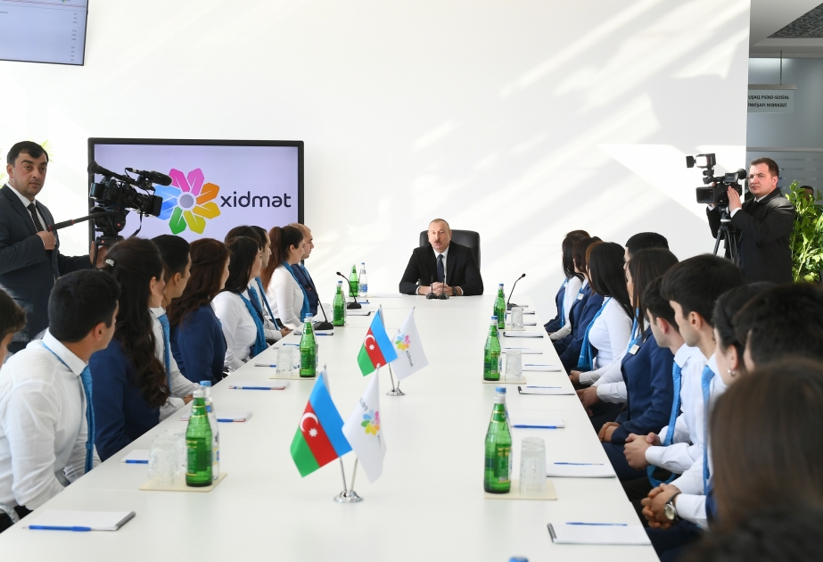 Präsident Ilham Aliyev weiht bürgerfreundliches Zentrum “ASAN xidmət” im Rayon Kurdamir ein VIDEO