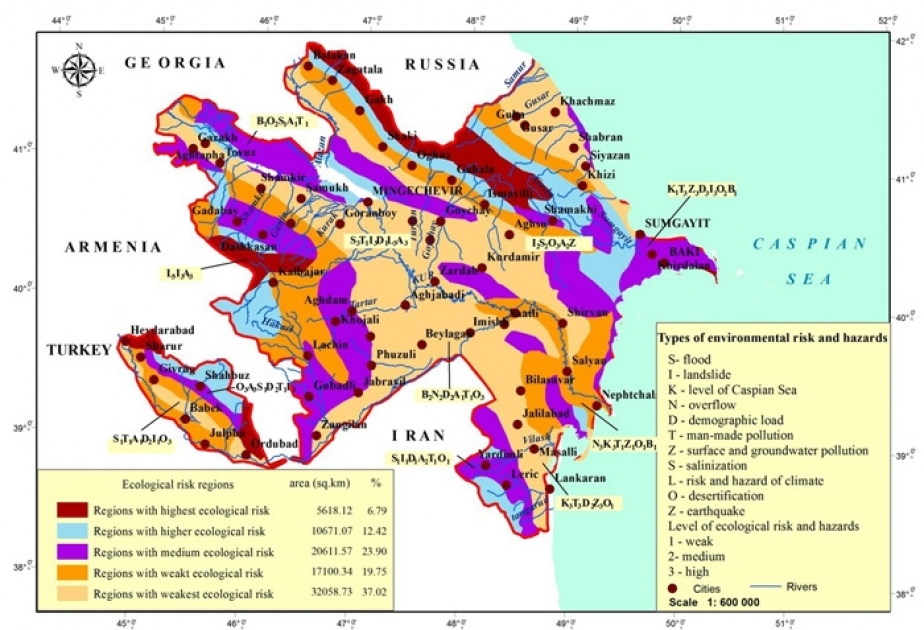 Составлена карта экологических рисков Азербайджана