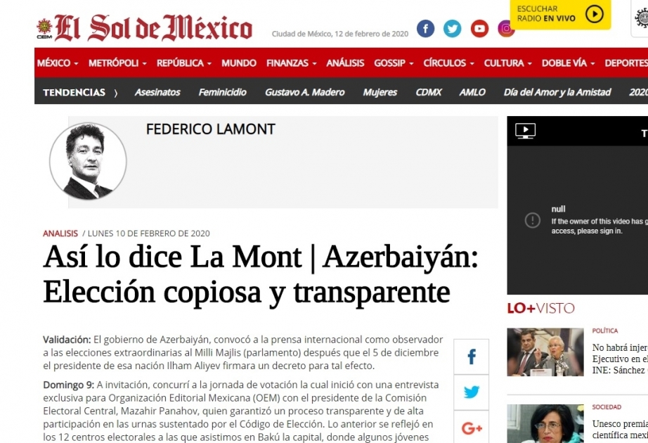 La otra cobertura de la prensa mexicana sobre elecciones parlamentarias en Azerbaiyán